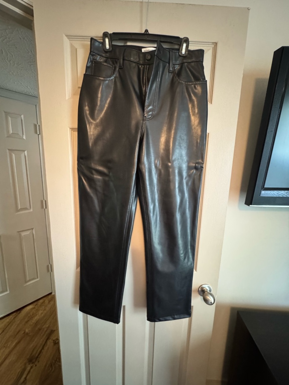 Abercrombie & Fitch Black Faux Leather Ultra High-Rise Pants